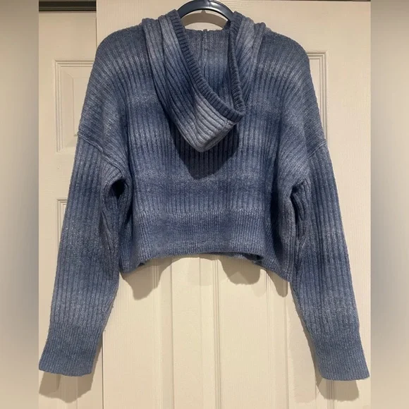 Serie offline Blue striped ombré Hooded Women's Sweater size medium - Picture 5 of 5